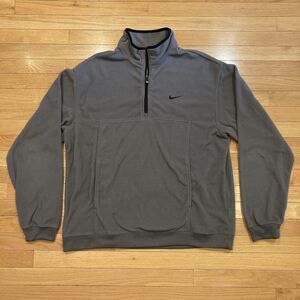 Vintage Nike Sweatshirt Mens XL Extra Large Y2K Grey Tag Swoosh Fleece 1/4 Zip